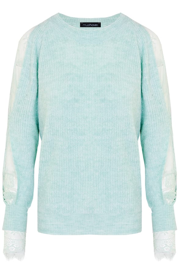 Trui Kanten Mouwen Mint – shoparchief, foto 1