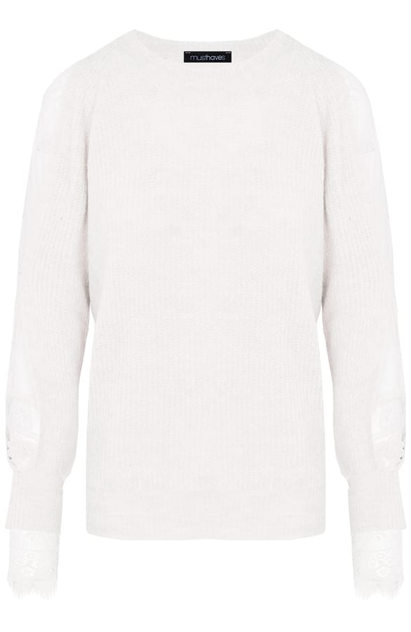 Trui Kanten Mouwen Wit – shoparchief, foto 1