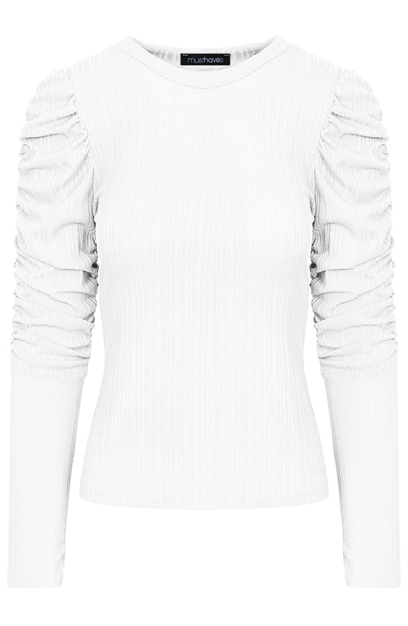 Sleeve Met Pofmouwen Wit – shoparchief, foto 1