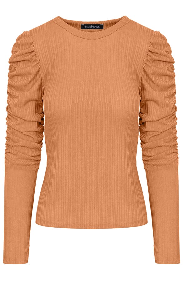 Sleeve Met Pofmouwen Camel – shoparchief, foto 1