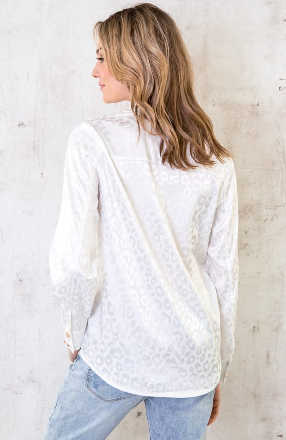 Zijde Leopard Blouse Wit – shoparchief, foto 5
