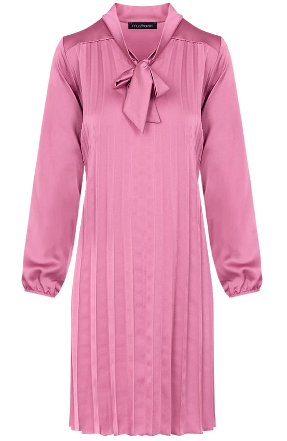 Zijde Plisse Tuniek Oud Roze – shoparchief, foto 1