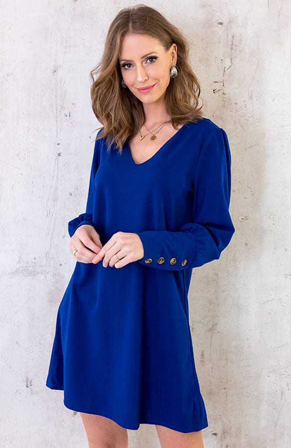 Basic Knopen Tuniek Kobalt – shoparchief, foto 4