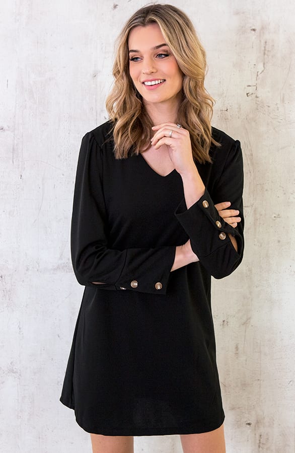Basic Knopen Tuniek Zwart – shoparchief, foto 4