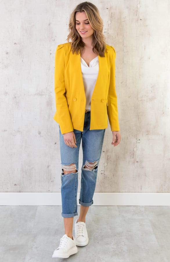 Dames Blazer Geel – shoparchief, foto 4