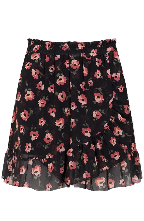 Bloemen Overslag Rok Zwart – shoparchief, foto 1