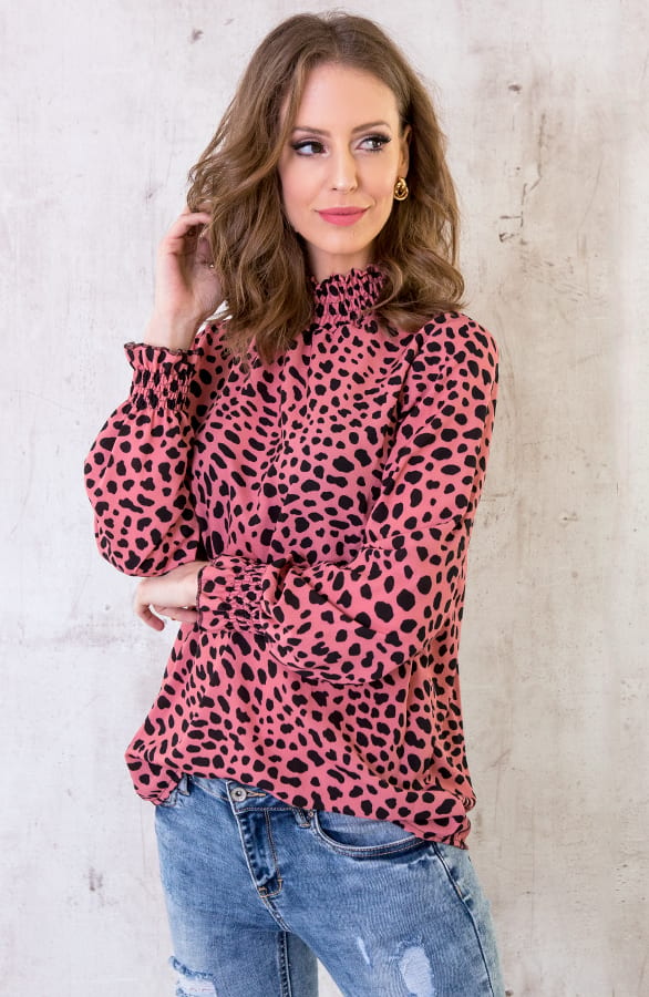 Cheetah Col Blouse Oud Roze – shoparchief, foto 3