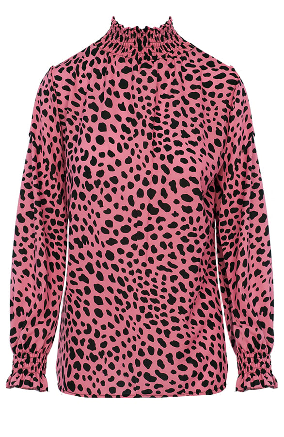 Cheetah Col Blouse Oud Roze – shoparchief, foto 1