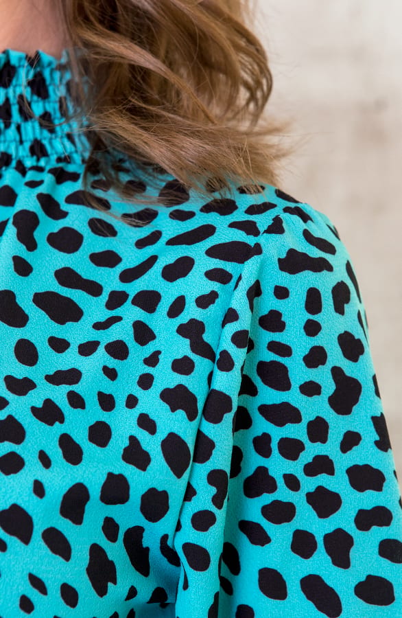 Cheetah Col Blouse Turquoise – shoparchief, foto 5
