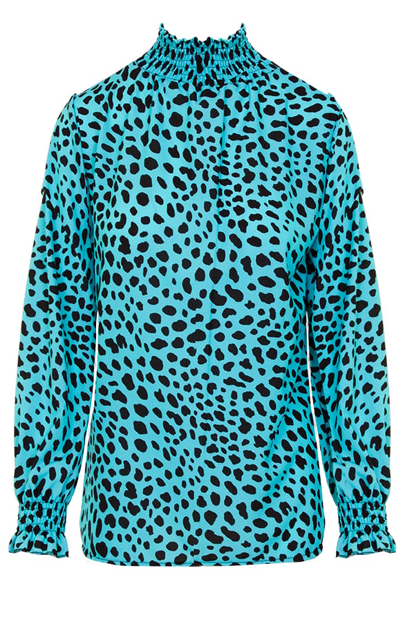 Cheetah Col Blouse Turquoise – shoparchief, foto 6