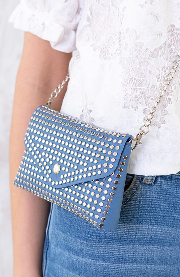 Bumbag Met Studs Deluxe Jeansblauw – shoparchief, foto 1