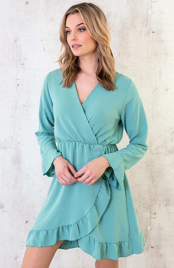 Jurk Met Overslag Mint – shoparchief, foto 3