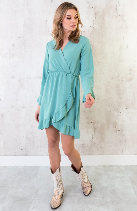 Jurk Met Overslag Mint – shoparchief, foto 4