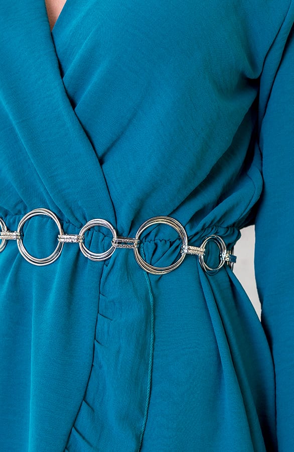 Jurk Met Overslag Turquoise – shoparchief, foto 6