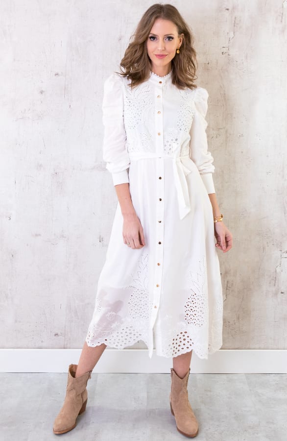 Kanten Maxi Jurk Wit – shoparchief, foto 1