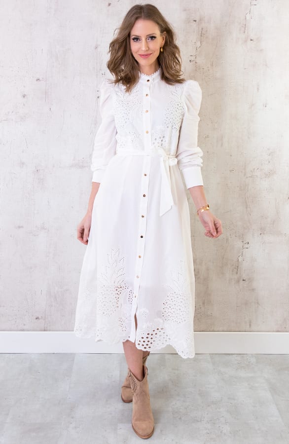 Kanten Maxi Jurk Wit – shoparchief, foto 6