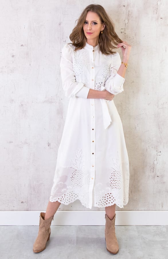 Kanten Maxi Jurk Wit – shoparchief, foto 8
