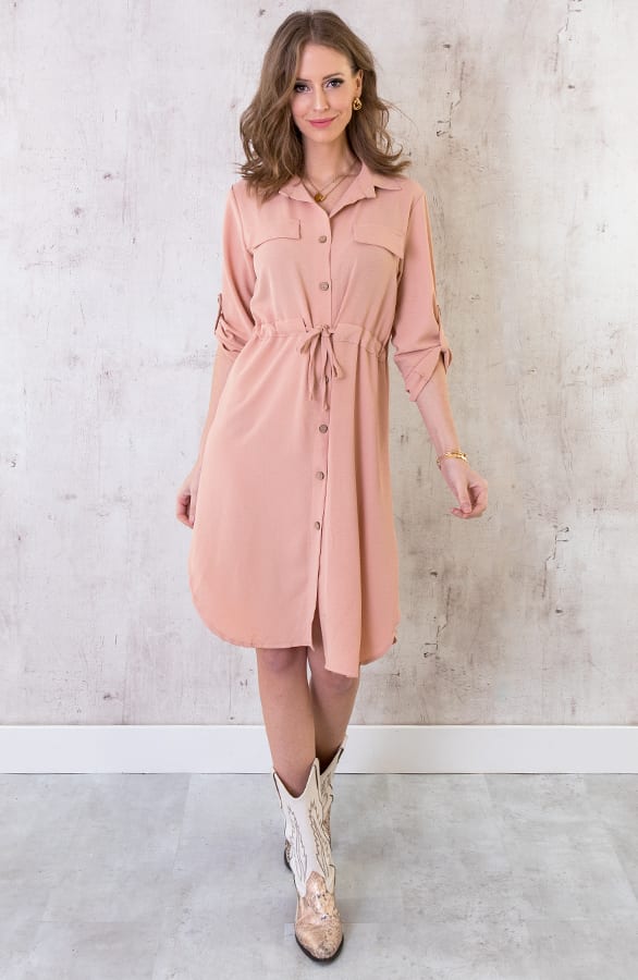 Knopf Kleid Lachsrosa, Shoparchiv, Foto 4