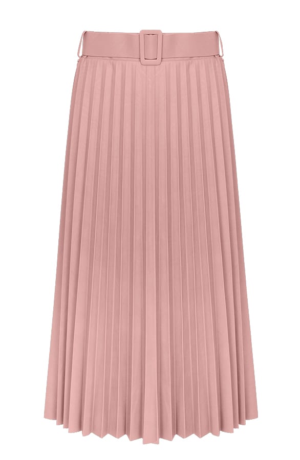Leren Plisse Rok Roze – shoparchief, foto 1