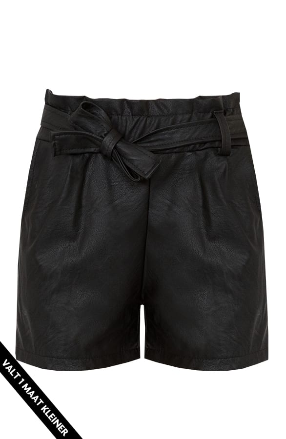 Leren Shorts Dames Zwart – shoparchief, foto 1