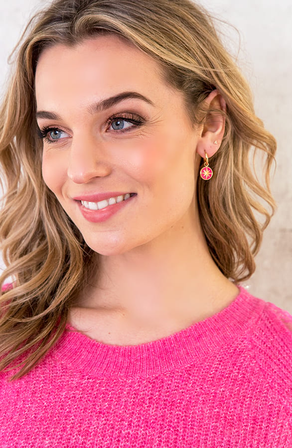 Luxury Star Oorbellen Fuchsia – shoparchief, foto 3