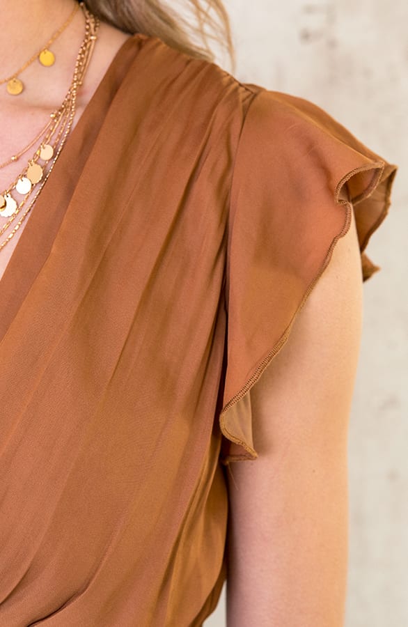 Maxi Jurk Dames Cognac – shoparchief, foto 6