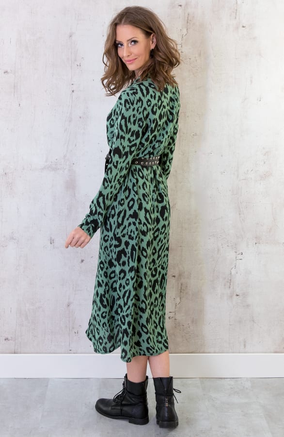 Maxi Jurk Panterprint Groen – shoparchief, foto 3