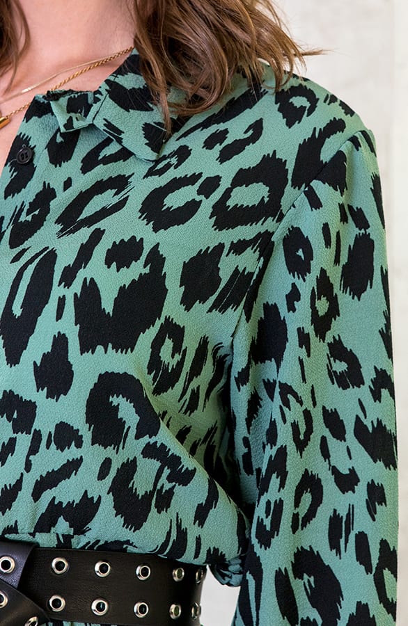 Maxi Jurk Panterprint Groen – shoparchief, foto 5