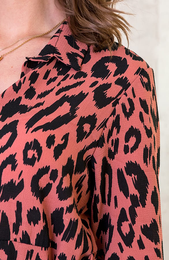 Maxi Jurk Panterprint Koraal – shoparchief, foto 5