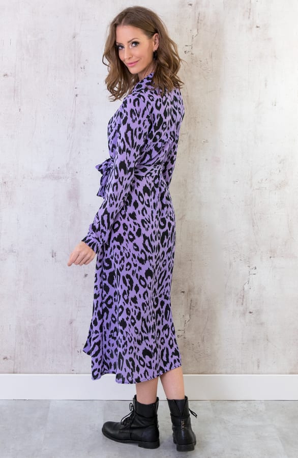 Maxi Jurk Panterprint Lila – shoparchief, foto 3