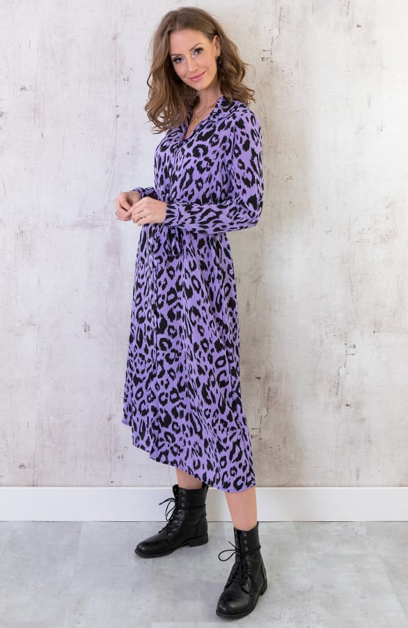 Maxi Jurk Panterprint Lila – shoparchief, foto 4