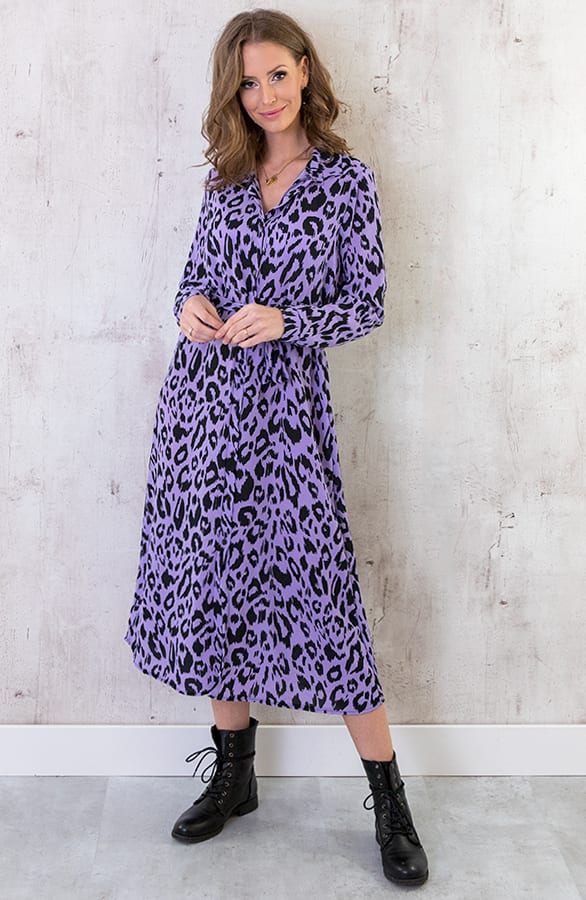 Maxi Jurk Panterprint Lila – shoparchief, foto 6