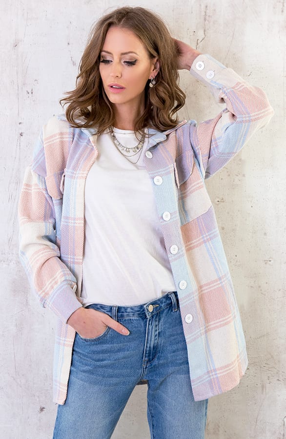 Oversized Blouse Geblokt Roze – shoparchief, foto 2