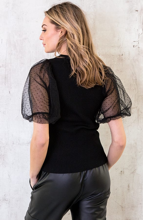 Polkadot Tule Top Zwart – shoparchief, foto 6