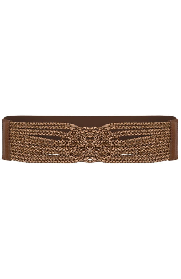 Stretch Riem Dames Cognac – shoparchief, foto 1