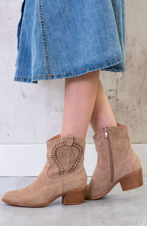 Suede Cowboylaarzen Beige – shoparchief, foto 6