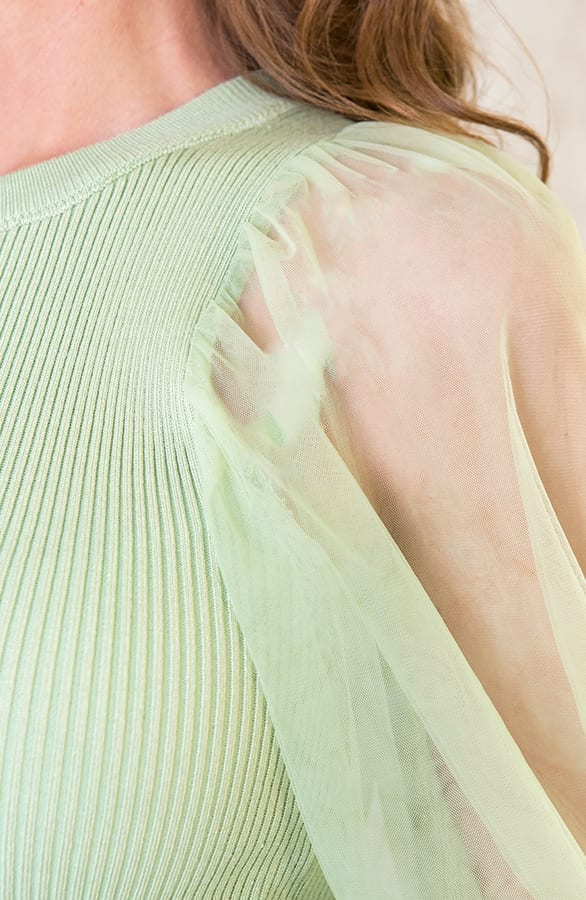 Trui Tule Pofmouwen Mint – shoparchief, foto 4