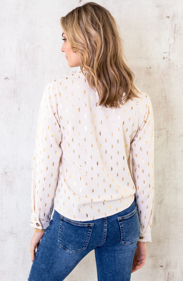 Veren Strik Blouse Creme – shoparchief, foto 5
