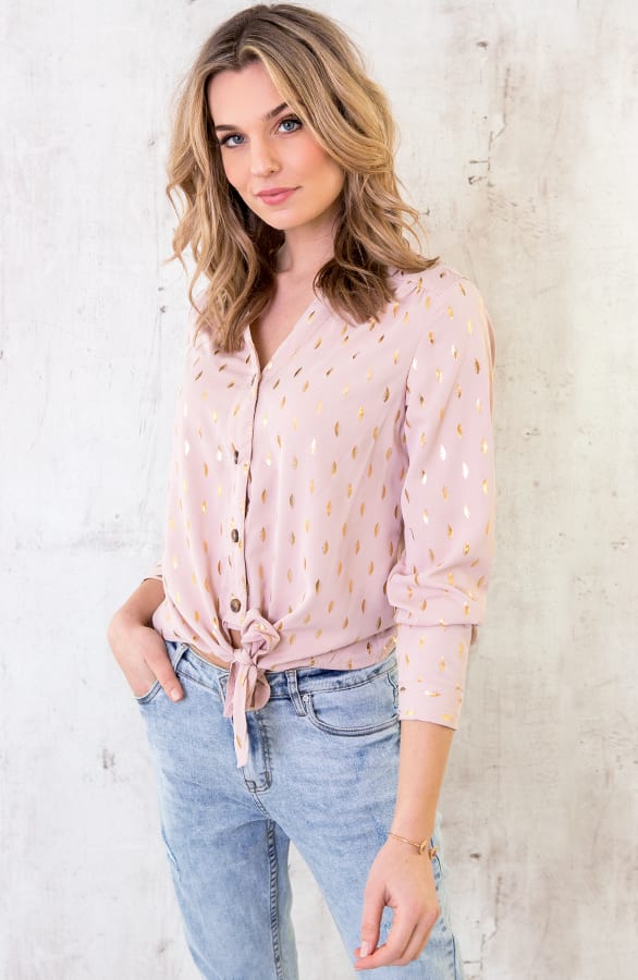 Veren Strik Blouse Roze – shoparchief, foto 2