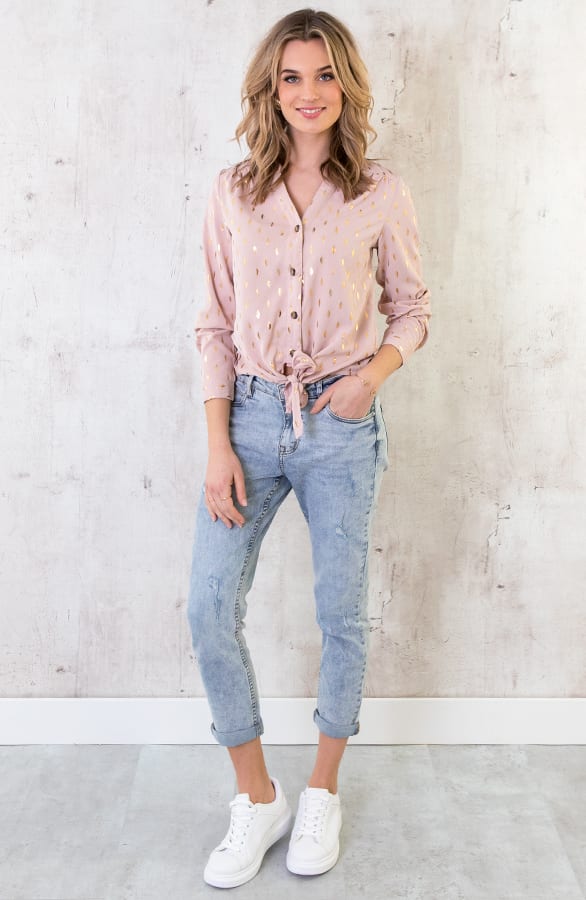 Veren Strik Blouse Roze – shoparchief, foto 4