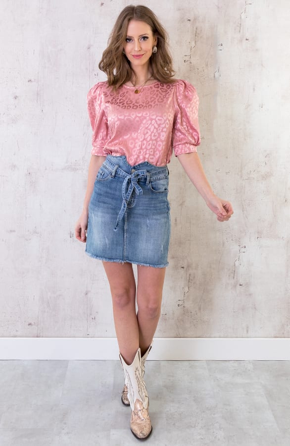 Zijden Panter Top Roze – shoparchief, foto 4