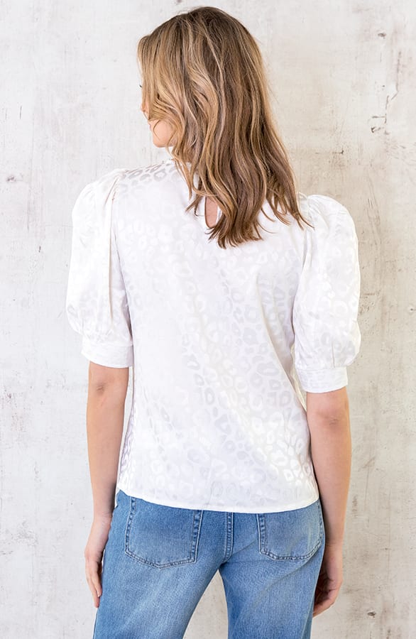 Zijden Panter Top Wit – shoparchief, foto 5