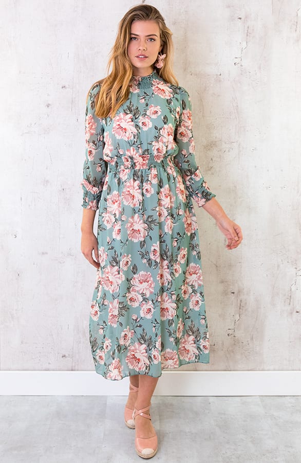 Bloemen Coljurk Lang Dames Mint – shoparchief, foto 6