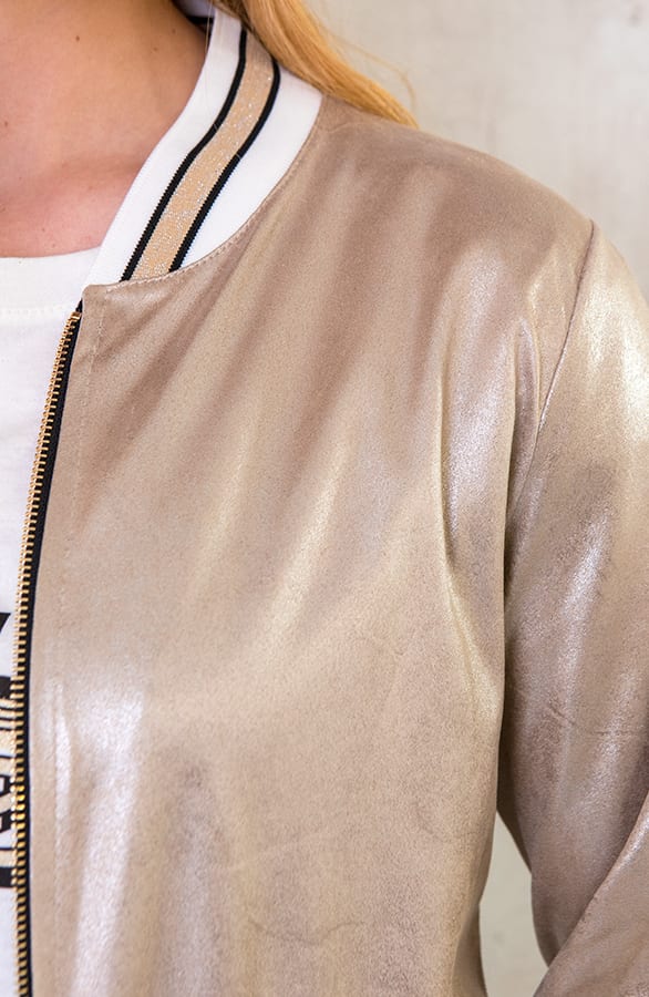 Bomber Jacket Metallic Goud – shoparchief, foto 6
