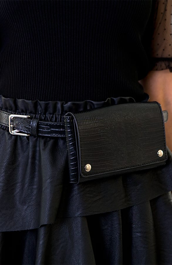 Bumbag Slangenprint Zwart – shoparchief, foto 1