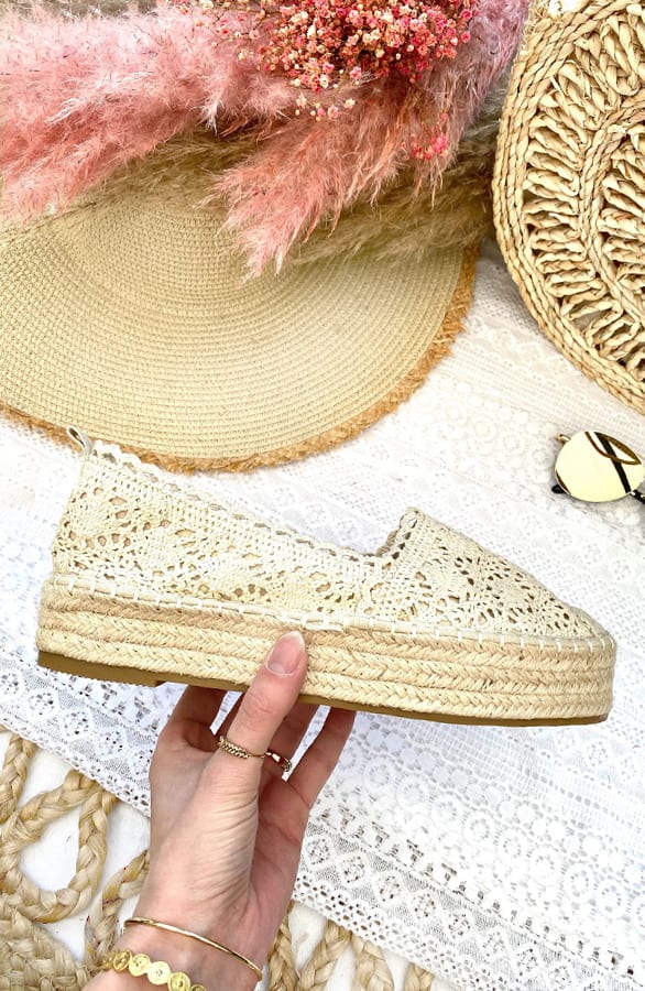 Espadrilles Spitze Beige Plateau, Shoparchiv, Foto 3