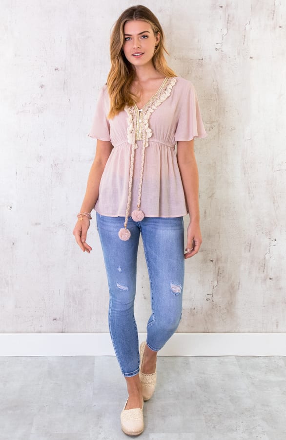 Ibiza Tassel Top Roze – shoparchief, foto 2