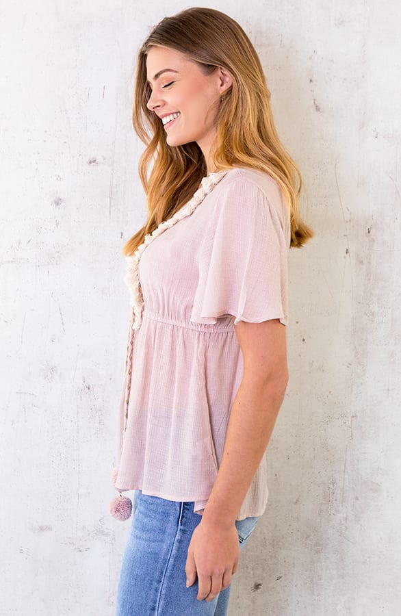 Ibiza Tassel Top Roze – shoparchief, foto 4