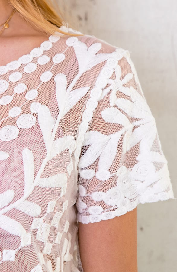Kanten Bloemen Top Wit – shoparchief, foto 2