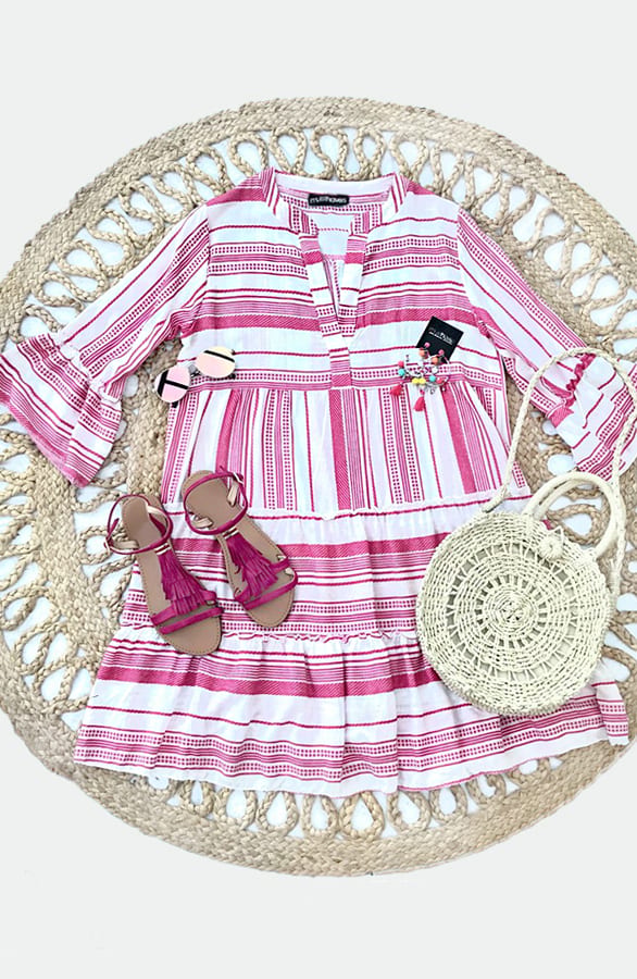 Kelim Tuniek Katoen Fuchsia – shoparchief, foto 1